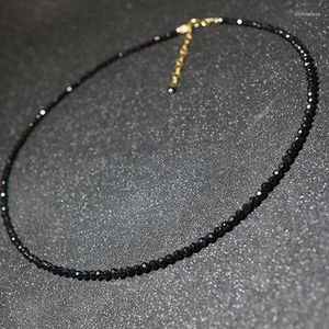 Gargantilla de moda coreana para mujer, collar corto sencillo con cuentas negras, joyería para mujer, bisutería para fiesta 2023