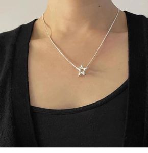Ras du cou mode coréenne doux Cool creux étoile pentagramme pendentif colliers filles Y2k collier pour femmes fête Club bijoux