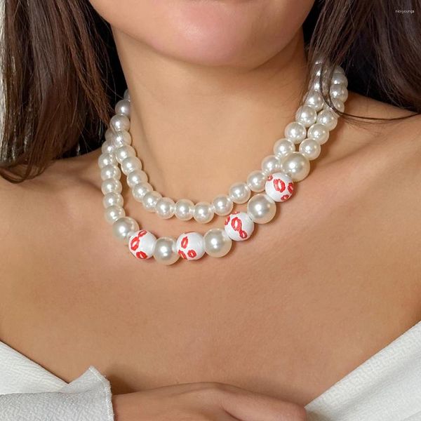 Lacteo – collier ras du cou en perles colorées pour femmes, Imitation de perles, motif cœur, chaîne de cou perlée, bijoux de fête pour filles, Y2K, 2024