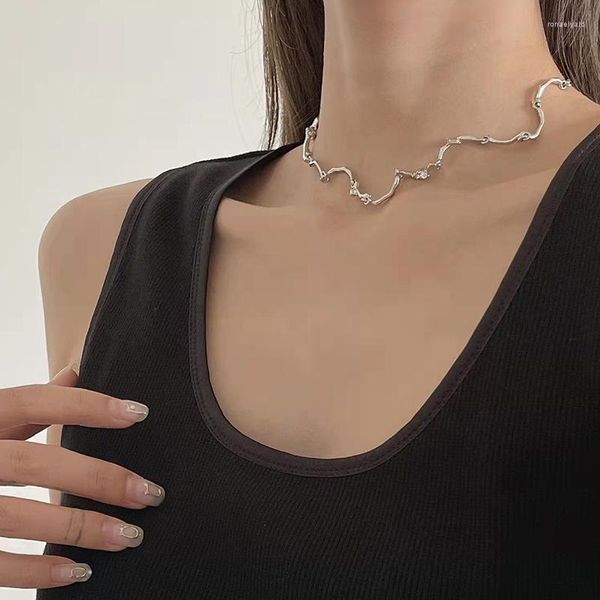 LAILILI – collier ras du cou au Design ondulé tendance, chaîne de clavicule géométrique exquise pour femmes, cadeau d'anniversaire, accessoires de fête