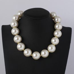 Choker Large Pearl Interlocking Necklace Clavicle Chain Elegant Temperament Ladies