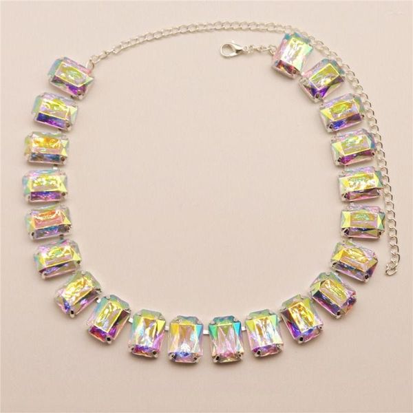 Collier ras du cou grand strass collier déclaration bijoux pour femmes cadeaux de fête de noël collier en cristal multi rangées