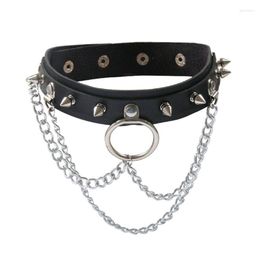 Chokerleer Spiked Punk Collar Women Men Rivets Budded Chocker Chain Chunky Necklace Goth Sieraden Gothic Emo Accessoires