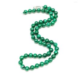 Lii Ji – collier ras du cou en pierre véritable verte, Malachite naturelle, 7mm, 44cm, bijoux pour femmes, cadeau de noël