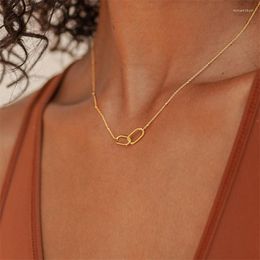 Choker gekoppelde hanger ketting ketting minimalistisch oneindig kettingen hart roestvrij staal gezinszus voor vrouwen