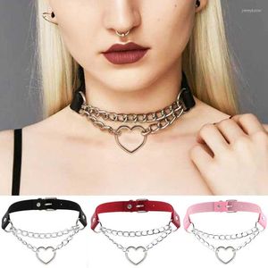 Collier ras du cou en cuir pour hommes et femmes, chaînes de cou Punk Grunge, tendance, Cool, fille Goth, chaîne en cuir