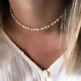 Choker luxe onregelmatige parelketting bruiloft accessoires voor vrouwen mode sleutelbeen kralen ketting bruids korte sieraden