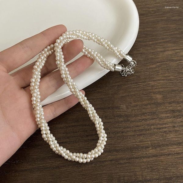 Collier de perles de luxe pour femmes, ras du cou, chaîne multicouche, Style coréen