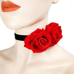 Choker M89E élégant gothique Steampunk collier fleur cou chaîne collier bijoux de fête