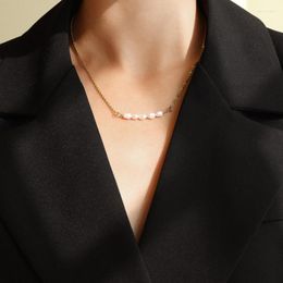 Choker mani e piedi 18k gouden kleur string parel ketting voor vrouwen roestvrijstalen ontwerper sieraden luxe kwaliteit meisje cadeau