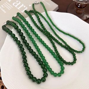 Choker Minar 2024 4 6 8 10 mm Collier de verre de couleur verte