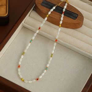 Choker Minar Chic Candy Kleur Natuurlijke Shell Crystal Strand Kralen Kettingen Voor Vrouwen Groothandel 14K Echt Verguld Koper