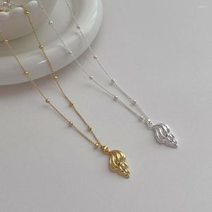 Choker Minar Korea 14K Echt Goud Verzilverd Messing Metallic Escargots Schelp Kralen Strand O-ketting Hanger Kettingen Voor vrouwen