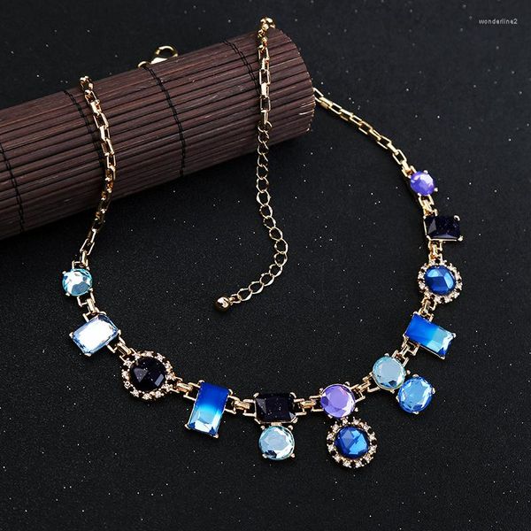 Gargantilla Collar geométrico multicolor para mujer Compras en línea India Maxi Diseñador Joyas Collares Accesorios