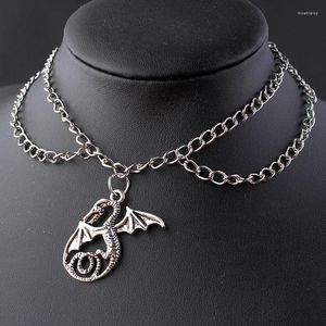 Choker meerlagige gotische dierenschedel ketting voor vrouwen zilveren kleur pentagram heidense dikke ketting op nek skelet sieraden cadeau vgn061