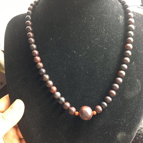 Choker Collier en pierre de sang de poulet naturel Femme Femme Gérothérapie Gemone Bijoux Fine Blodstone Bloodstone Jades Perles Colliers