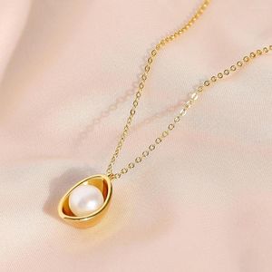 Choker Natural Freshwater Pearl ketting met messing ketting 18k goud gevuld voor vrouwen dame feest bruiloft sieraden 2022 uitverkoop