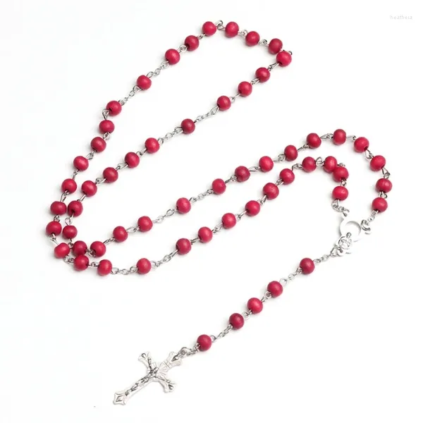 Choker Collier naturel Rosaire catholique Ornement tissé à la main chrétien