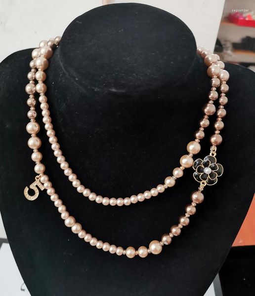 Collier ras du cou bricolage Design perle pour les femmes camélia lèvre n ° 5 pendentif longue fête bijoux