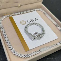 Collier de cou collier pendentif concepteur pour hommes bijoux bien bijoux hiphop zircon 14 mm sier cubain lien miami chaîne