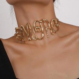 Collier ras du cou Vintage Hip Hop brillant avec lettres plus papillon pour femmes, chaîne décorative en métal, bijoux courts à la mode