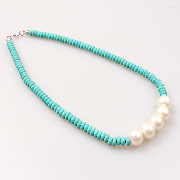 Collier ras du cou pour femmes filles Boho perle de rocaille hawaïenne à la main Turquoise perles collier chaîne bijoux