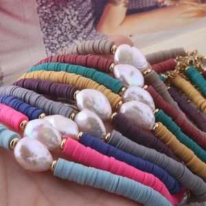 Ras du cou NeeFu WoFu ensemble Shokers colliers perles d'eau douce chaîne bohème noire pour femmes nationalité bijoux en acier inoxydable mode