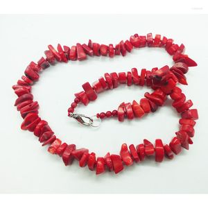 Tour de cou NO-002 # charmante femme bijoux classique mer rouge collier de corail irrégulier 18 