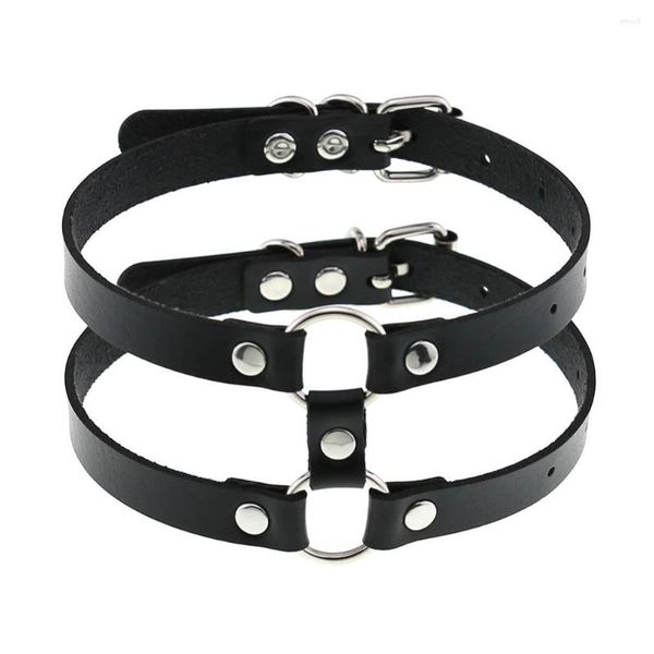 Gargantilla Punk negro gótico collar para mujeres niñas PU cuero gargantillas Cosplay Grunge accesorios estéticos