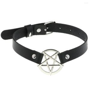 Choker Punk Zwart Pu Lederen Halsband Voor Vrouwen Goth Pentagram Ketting Star Gothic Accessoires Meisjes Vrouwelijke Riem Cosplay Sieraden