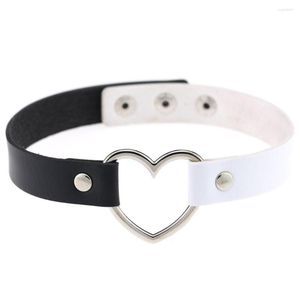 Choker punk gotische riem kettingen voor vrouwen lederen kraag klinknagel zwart witte pu goth sexy meid ketting chocker sieraden