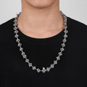 Choker punk metaal vlecht knoop ketting ketting voor vrouwen mannen zilveren kleur weven gedraaid dikke collier nachtclub feest sieraden