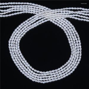 Choker Qualtiy 2-2,5 mm rijstvorm zoetwaterparel 16 inch per streng groothandel los voor het maken van sieraden kettingarmband