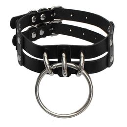 Choker Rivet Black Punk Goth Hart Ketting Liefde Leer Toofster Kettingen Sieraden voor vrouwen Geschenk gelaagde chokers