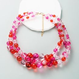 Tour de cou tour de cou romantique chaînes de cou multicouches roses pour femmes colliers Vintage collier à breloques délicates bijoux de mode coréens