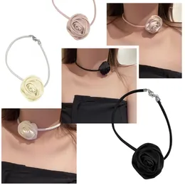 Collier ras du cou gothique romantique pour femmes, grande fleur de Rose, chaîne de clavicule, doux, bohème, bijoux de fête, cadeau