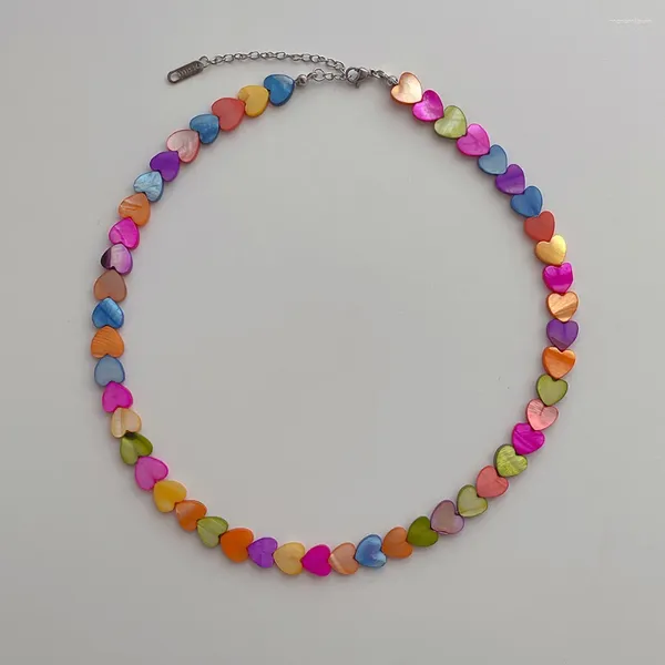 Choker Romantique Trendant coloré coeur coeur Collier perlé exquis Elegant Corée de style coréen bijoux