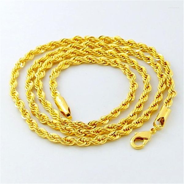 SAIYE – collier ras du cou Hip Hop couleur or 24K, corde torsadée de 3MM, galvanoplastie, pour hommes et femmes, bijoux cadeaux de mariage