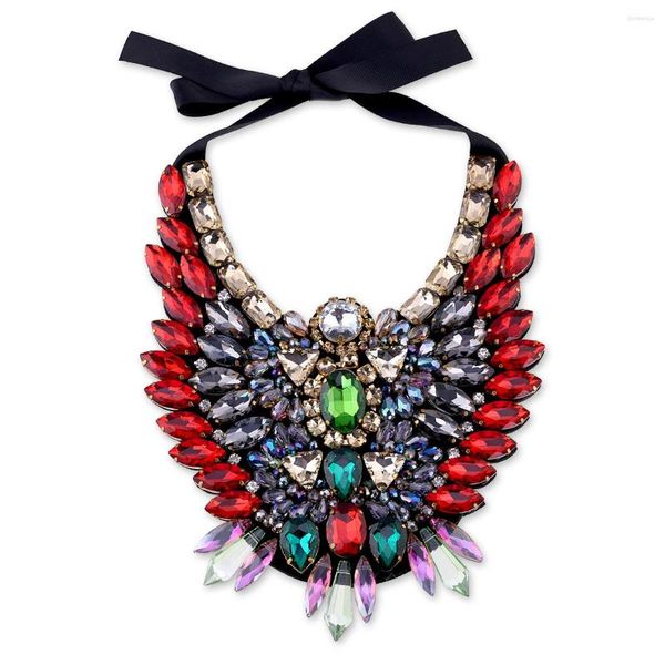 Gargantilla de venta de cristales de declaración collar barroco de gran tamaño exagerado Bohemia Chunky disfraz joyería Pandant para mujeres regalos