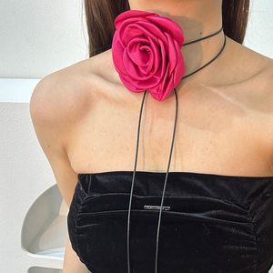 Choker Sexy handgemaakte stof bloem ketting voor vrouw vakantie