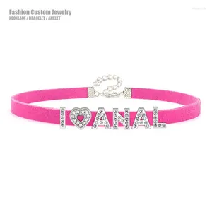 Gargantilla Sexy con letras de diamantes de imitación, Collar ANAL I Love, collares DIY góticos Harajuku, Gargantilla personalizada para amantes, joyería para disfraz