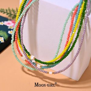 Choker shell -ster Crystal Necklace for Women Fashion Faceted Bead Collares Para Mujer Zomer sieraden Accessorie Moon Girl Design
