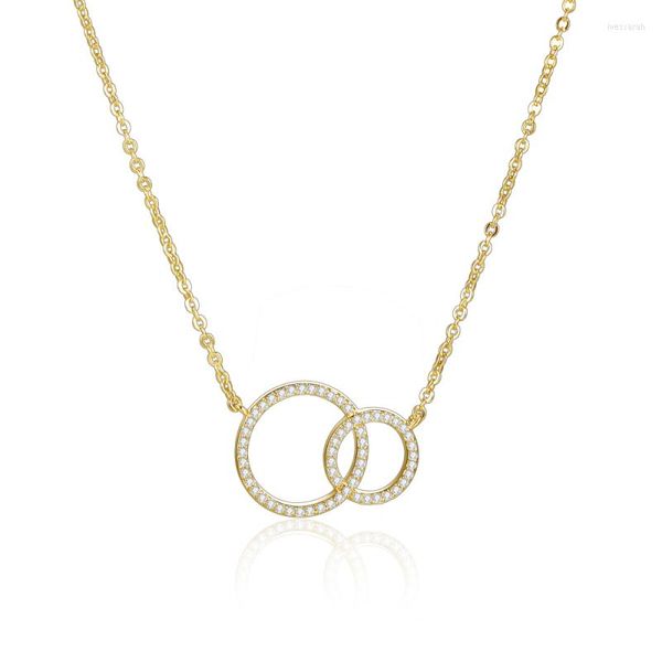 Girocollo collane con cerchio in Crysral minuscolo pavimentato lucido per donna 2022 accessorio per gioielli con catena color oro