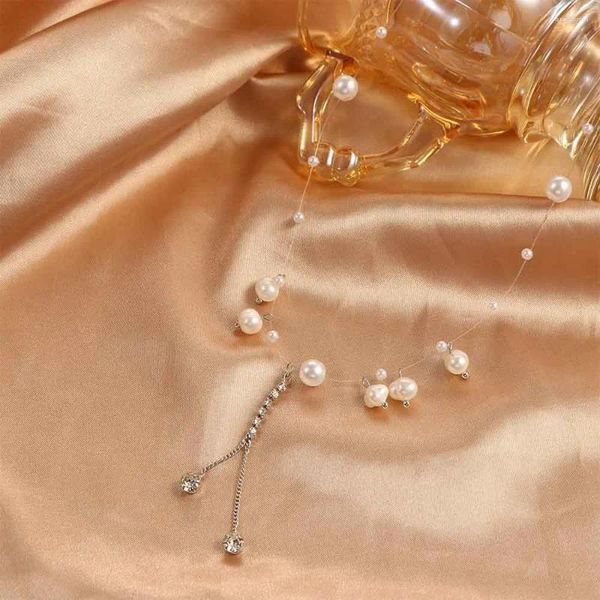Collier ras du cou en alliage pour femmes, Simple et élégant, pendentif, Style Cool, collier de perles, bijoux, chaîne de clavicule, clavicule coréenne