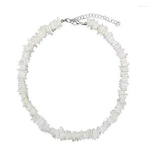 Gargantilla cuadrada blanca Puka Shell collar para hombres mujeres hawaiana almeja Chip surfista azul rosa piezas pila joyería playa Sty