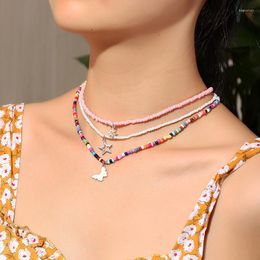 Choker Star Sun Butterfly ketting Set voor vrouwen Sweet Boheemse mutlicolor Meerlagige Summer Beach Joodly