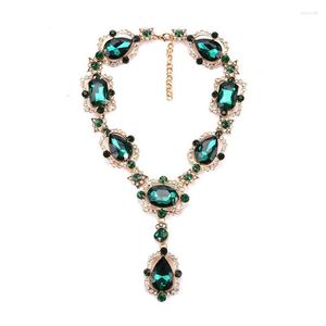 Ras du cou déclaration collier femmes luxe verre cristal pendentifs colliers bijoux pour femme 2022 fête de mariage