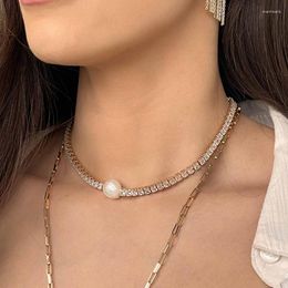 Ras du cou Stonefans mode unique perle collier bijoux pour femmes déclaration cristal point lien collier accessoires