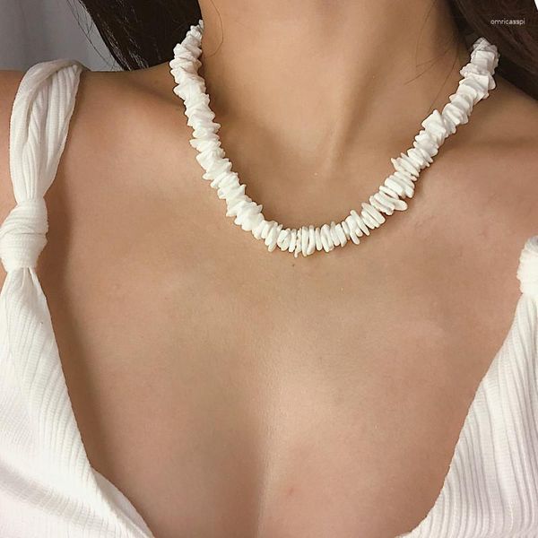 Gargantilla estilo verano conchas de mar, Collar de cadena para clavícula para mujeres y hombres, Collar de joyería, moda 2023