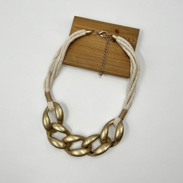 Gargantilla Suekees Boho joyería de moda Collar gótico cordones de algodón CCB enlaces Vintage Earthy Collares accesorios de mujer